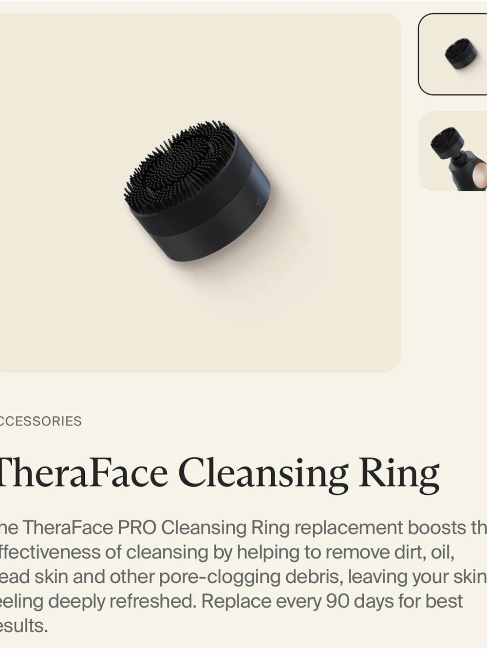 NWOT Therabody Theraface Cleansing Ring Replacement - Black